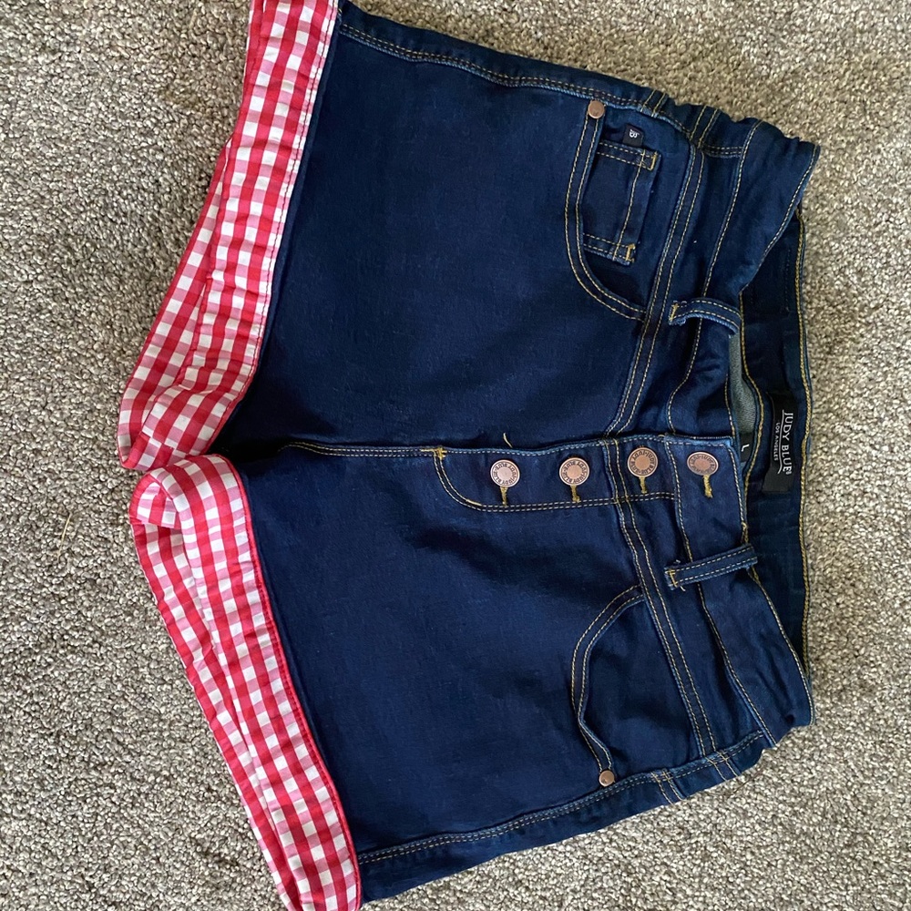 Judy Blue Gingham Denim shorts